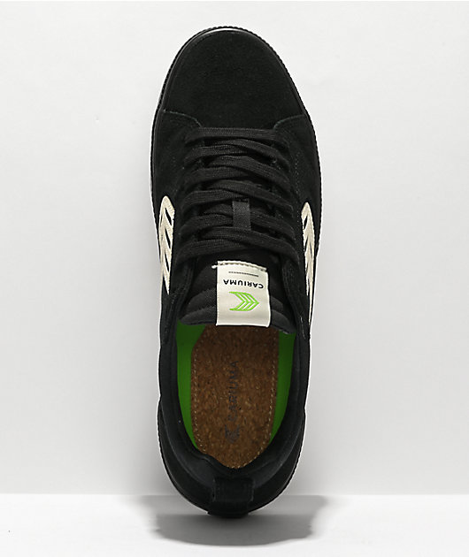 Cariuma Catiba Pro All Black Suede & Ivory Skate Shoes